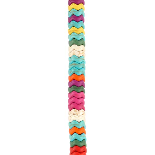 Multicolored Reconstituted Howlite Wave Disc Beads, 8mm by Bead Landing&#x2122;